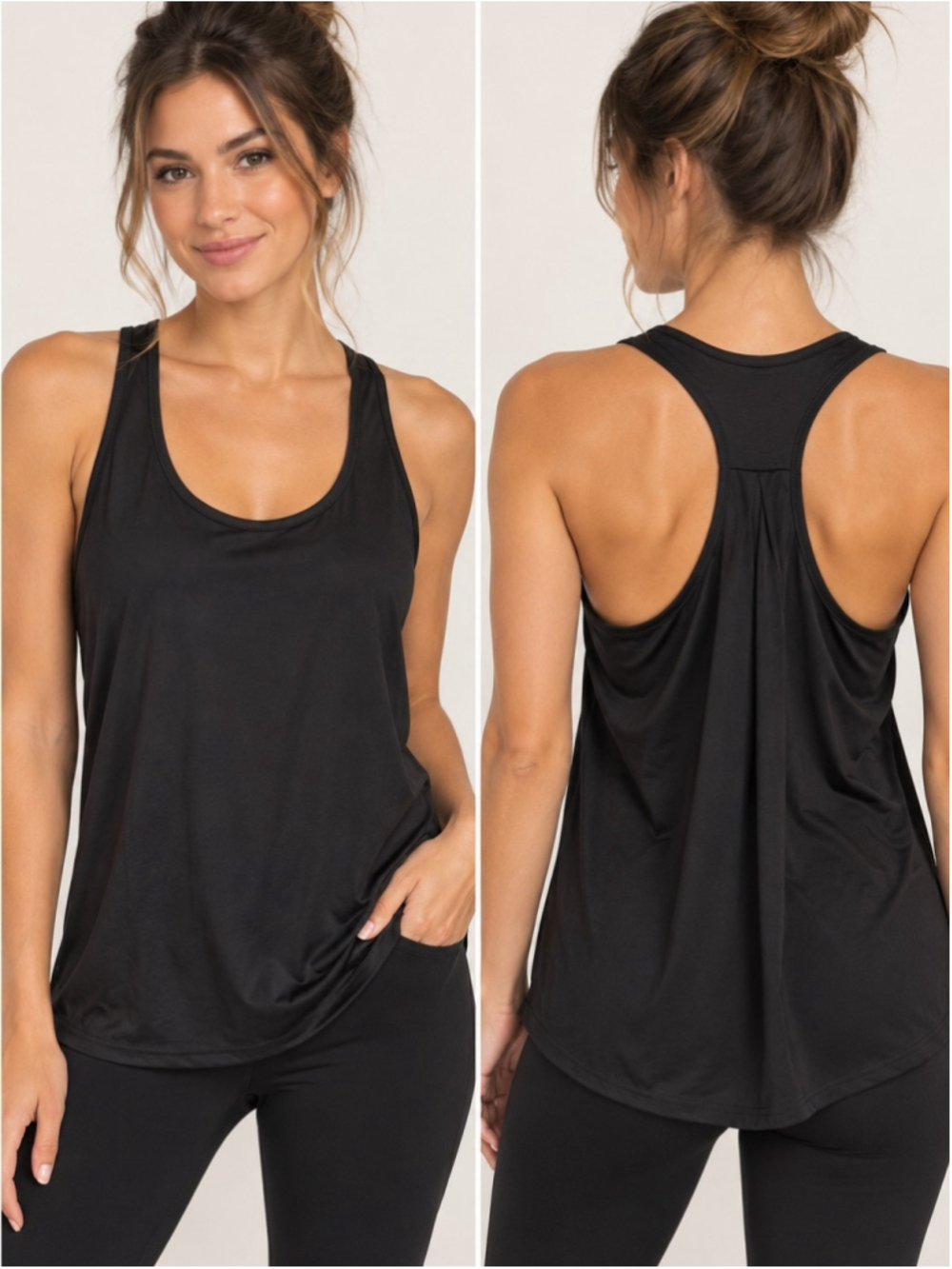 Unbranded Black Racerback Athletic Tank Top Size S Activewear Athleisure